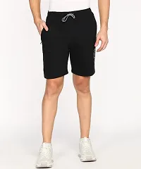 Jungle Berry Men's Cotton Shorts | Regular Fit | Casual Shorts (32, Grey and Black)-thumb4