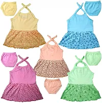 Baby Girls Casual Dress and Panty Combo Set (Multicolor, 0-6 Months) Pack of 5-thumb1