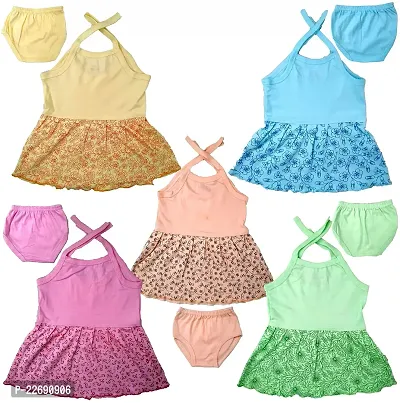 Baby Girls Casual Dress and Panty Combo Set (Multicolor, 0-6 Months) Pack of 5-thumb2