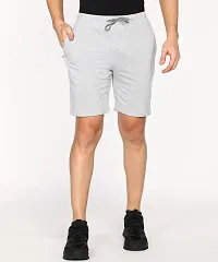 Jungle Berry Men's Cotton Shorts | Regular Fit | Casual Shorts (32, Grey and Black)-thumb3