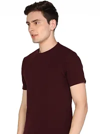 Jungle Berry Men's Plain Regular Fit T-Shirt (M, Maroon)-thumb4