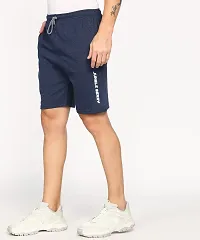 Jungle Berry Men's Cotton Shorts | Regular Fit | Casual Shorts (34, Black and Blue Melange)-thumb1