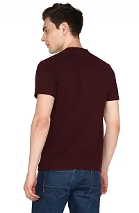 Jungle Berry Men's Plain Regular Fit T-Shirt (M, Maroon)-thumb1