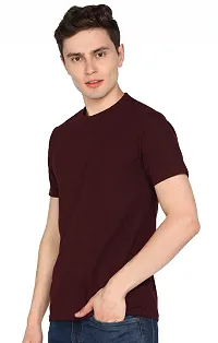 Jungle Berry Men's Plain Regular Fit T-Shirt (M, Maroon)-thumb2