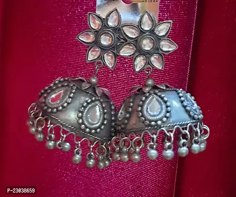 Afghani Tribal Oxidised Jhumki Earrings for Girls and Women