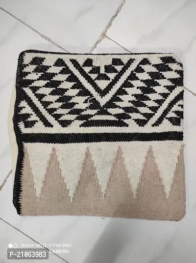 Black and White Cotton Hand Woven Small Size Rug