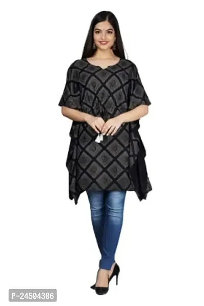 GORA Women's Latest Rayon Printed Kurti/Kaftan/Tunic with 3/4 Sleeves-05-thumb0