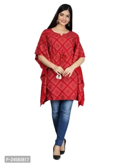 GORA Women's Latest Rayon Printed Kurti/Kaftan/Tunic with 3/4 Sleeves-05-thumb0