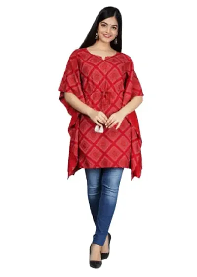 GORA Women's Latest Rayon Kurti/Kaftan/Tunic with 3/4 Sleeves-05