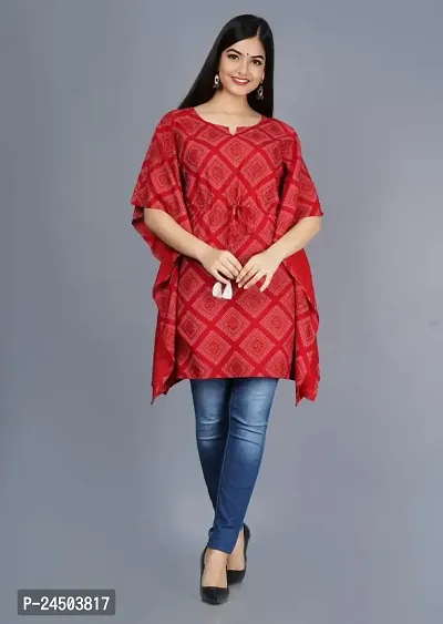 GORA Women's Latest Rayon Printed Kurti/Kaftan/Tunic with 3/4 Sleeves-05-thumb5