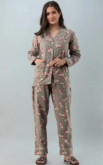 Mousha Popcorn Print Night Suit