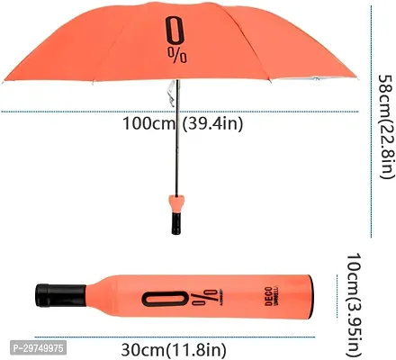 Double Layered Folding Portable Wine Bottle Umbrella With Cover Stylish Bottle Umbrella (ORANGE) Pack of 1-thumb2