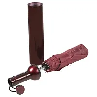 Double Layer Folding Portable Wine Bottle Umbrella With Cover Or UV Protection Umbrella (MAROON) PAK OF 1-thumb2