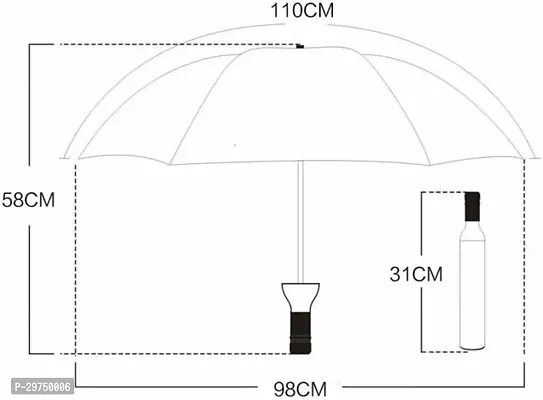 Double Layer Folding Portable Wine Bottle Umbrella With Cover Or UV Protection Umbrella (MAROON) PAK OF 1-thumb5