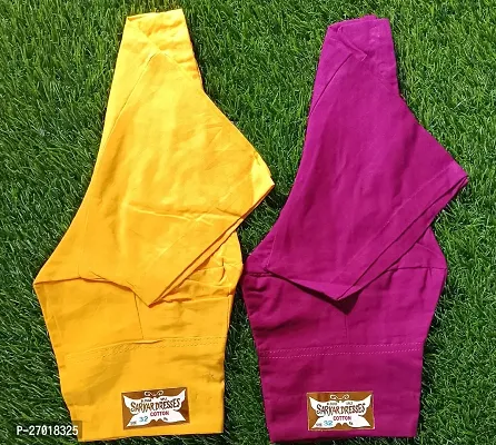 Combo pack of 2pcs short sleeve Yellow  Purple color Blouse-thumb0