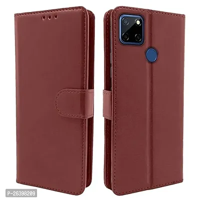 Realme C12 Realme C15 Realme C25s Narzo 20 Narzo 30A Brown Flip Cover-thumb0