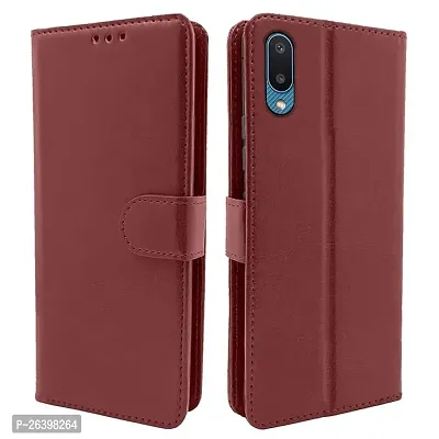 Samsung Galaxy M02 A02 F02 Brown Flip Cover-thumb0