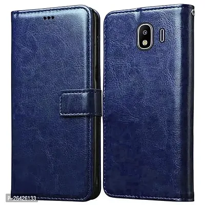 Samsung Galaxy J4 Blue Flip Cover