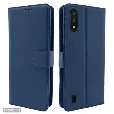 Samsung Galaxy M01 Blue Flip Cover
