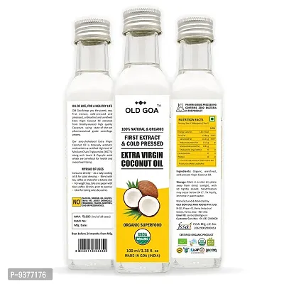 OldGoa Cold Pressed Virgin Coconut Oil | For Cooking, Salad, Healthy Hair, Skin, Baby Massage  Personal Care | 100% Pure, Organic  Edible | All Weather Pack | Fresh Coconut Milk | Antindash;Spillage Bott-thumb0
