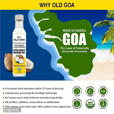 OldGoa Cold Pressed Virgin Coconut Oil | For Cooking, Salad, Healthy Hair, Skin, Baby Massage  Personal Care | 100% Pure, Organic  Edible | All Weather Pack | Fresh Coconut Milk | Antindash;Spillage Bott-thumb3