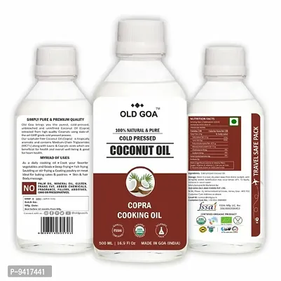 OLD GOA Cold Pressed Organic Natural Pure Cold Pressed Coconut For Healthy Hair and Great for Cooking  Personal Care - 500 ml