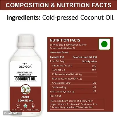 OLD GOA Cold Pressed Organic Natural Pure Cold Pressed Coconut For Healthy Hair and Great for Cooking  Personal Care - 500 ml-thumb3