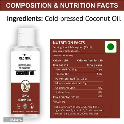 OLDGOA Copra Pure Coconut Oil For Cooking | Cold Pressed Coconut Cooking Oil, Healthy Hair  Personal Care - 500 ml-thumb3