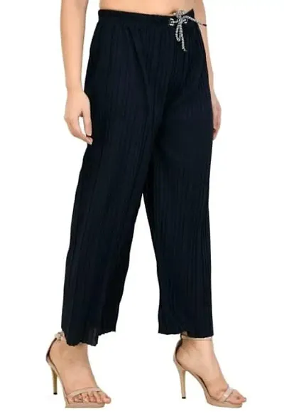 Solid Flared Mid Rise Trouser