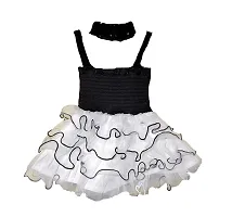 VS Collection Baby Girls Midi|Knee Length Festive|Wedding Dress Rabia Black (0-6 Month)-thumb1