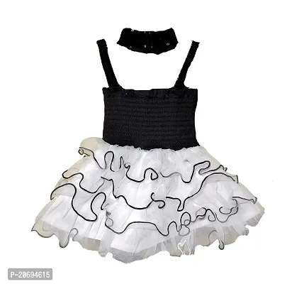 VS Collection Baby Girls Midi|Knee Length Festive|Wedding Dress Rabia Black (0-6 Month)-thumb2
