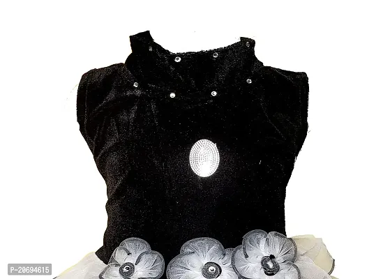 VS Collection Baby Girls Midi|Knee Length Festive|Wedding Dress Rabia Black (0-6 Month)-thumb3