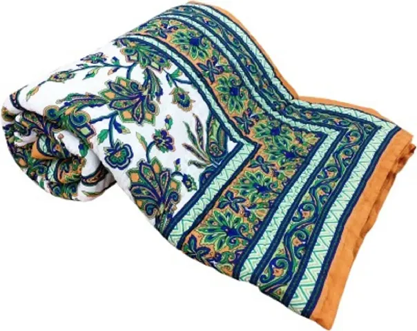Comfortable Multicoloured Cotton Self Pattern Blankets