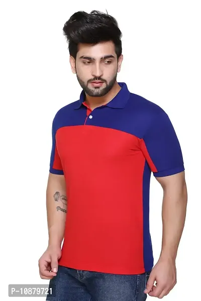 FC Men Polo Colour Block T-Shirt Royal/Red-thumb3