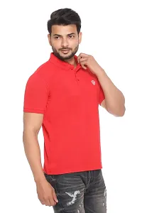 FC Solid Men Polo Neck T-Shirt Red-thumb2