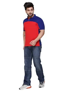 FC Men Polo Colour Block T-Shirt Royal/Red-thumb4