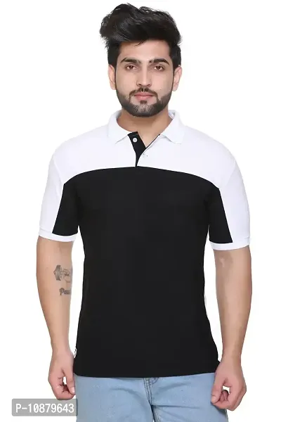FC Men Polo Colour Block T-Shirt White/Black-thumb0