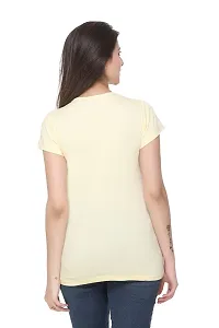 Women's Round Neck Printed Tops(Yellow-S)-thumb4