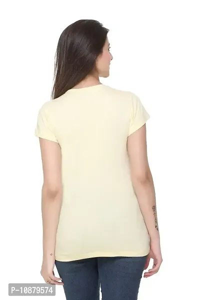 Women's Round Neck Printed Tops(Yellow-S)-thumb5