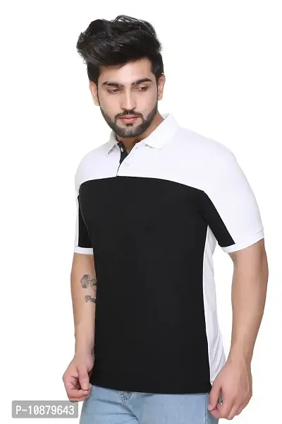FC Men Polo Colour Block T-Shirt White/Black-thumb3