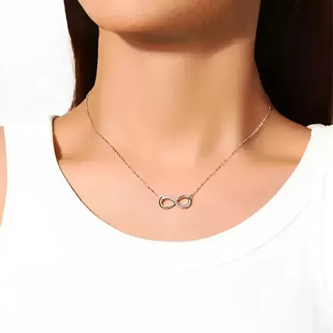 Silver-plated Infinity friendship forever chain necklace for girls and women Alloy Pendant