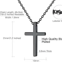 Alluring Black Stainless Steel Chain With Pendant For Men-thumb2