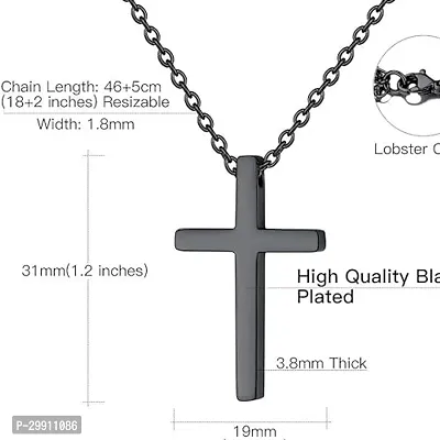 Alluring Black Stainless Steel Chain With Pendant For Men-thumb3