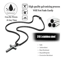 Alluring Black Stainless Steel Chain With Pendant For Men-thumb3