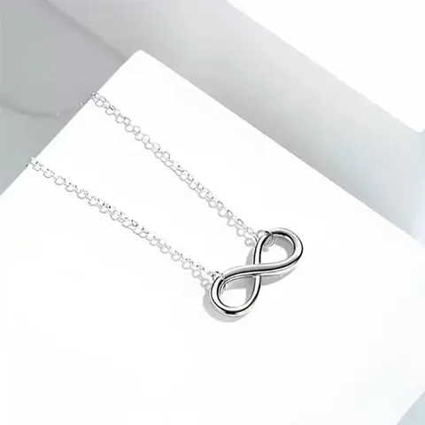 New Silver-plated Infinity friendship forever chain necklace for girls and women Alloy Pendant