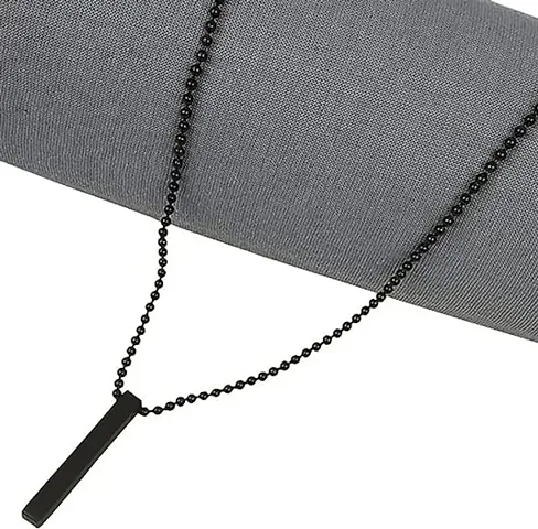 Stylish Stainless Steel Black Chain With Pendant For Men