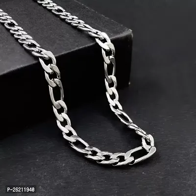 Men Stylish Stainless Steel Silver Necklace Chain For Men Boys Neck Wear Anniversary Gift For Husband Boyfriend Fashion Men's Jewellery-thumb0