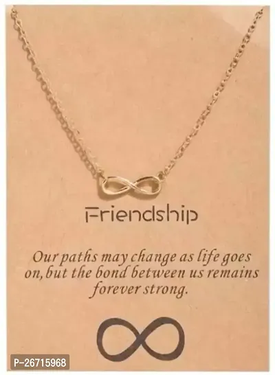 Girls Infinite/Infinity Gold Plated Pendant Necklace For Girls Women Womens Jewellery Anniversary Gift For Wife-thumb0