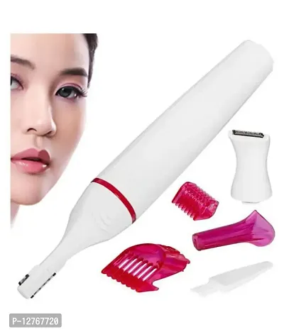 Eyebrow body bikini Trimmer hair removal tool remover machine shaper Trimmer 120 min Runtime 4 Length Settings  (White)-thumb0