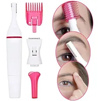 Eyebrow body bikini Trimmer hair removal tool remover machine shaper Trimmer 120 min Runtime 4 Length Settings  (White)-thumb2